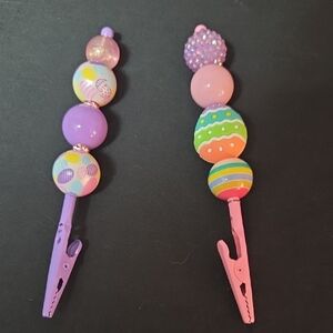 Colorful Beaded Basket Clips 2 Available